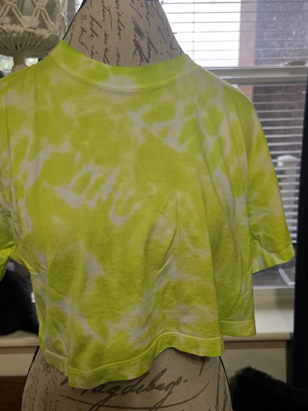 lululemon athletica Pima Cotton Chartreuse Tie-Dye Short Sleeve Tee